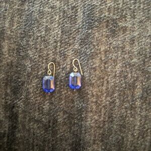 Blue Glass Bead Drop Earrings